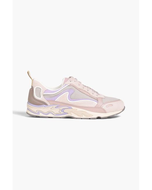 Sandro Flame Mesh And Suede Sneakers in Pink | Lyst Canada