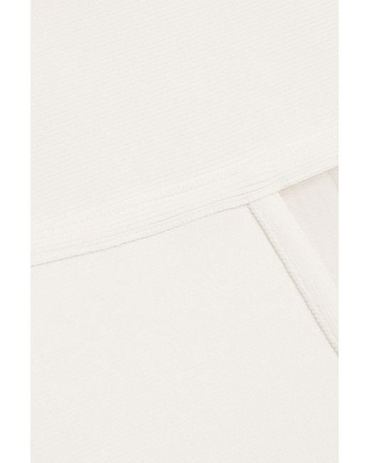 herve leger white mesh dress L / White White Herve Leger Mesh-Accented Mini Dress Size US L