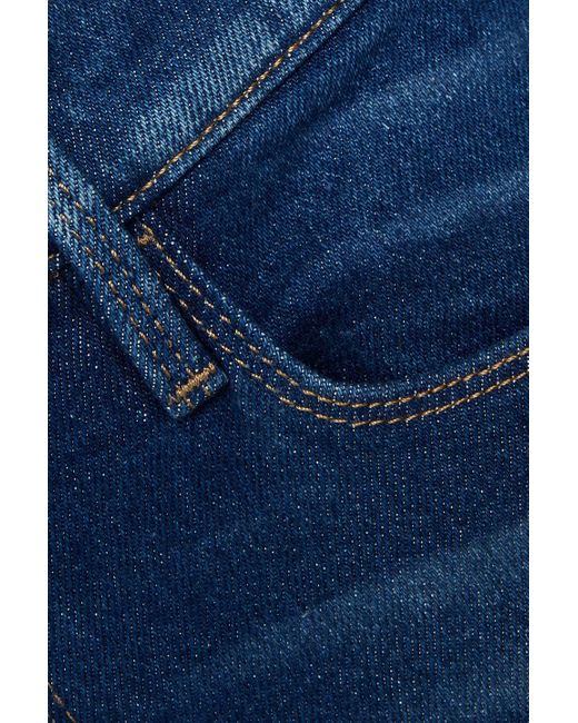 FRAME Blue Le Nouveau Cropped Mid-rise Straight-leg Jeans