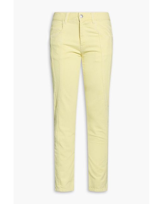 Isabel Marant Yellow Vikira High-Rise Slim-Leg Jeans