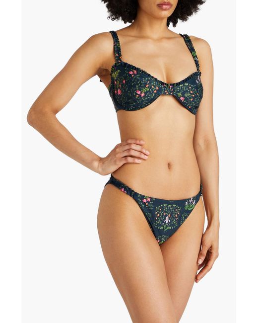 Agua Bendita Black Vera Bouquet Printed Low-rise Bikini Briefs