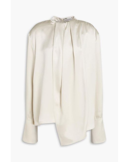 Magda Butrym White Draped Silk Blouse