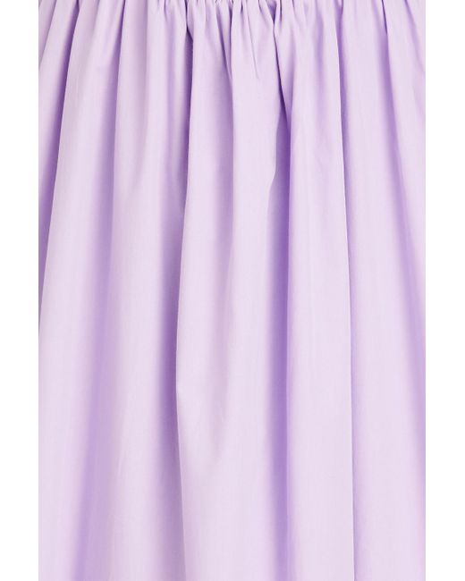 TOVE Purple Twisted Cutout Cotton-poplin Midi Dress