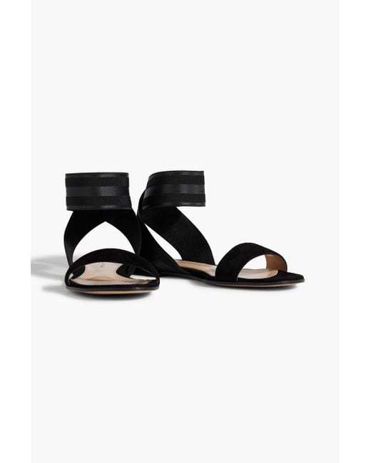 Gianvito Rossi Black Emily 05 Suede And Stretch Sandals