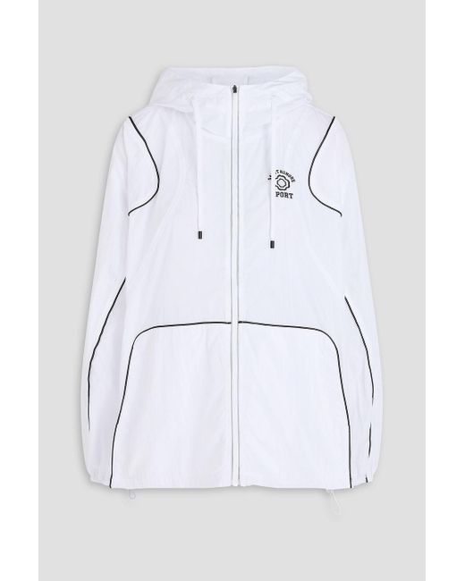 Maje White Embroidered Shell Track Jacket