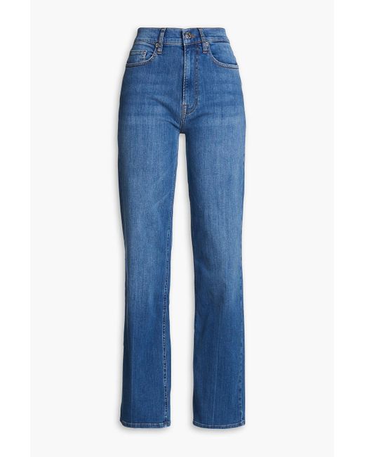 Tomorrow Denim Blue Brown High-rise Straight-leg Jeans