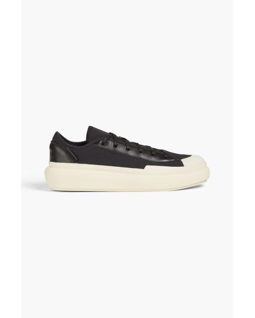 Y-3 Black Ajatu Court Shell And Leather Sneakers for men