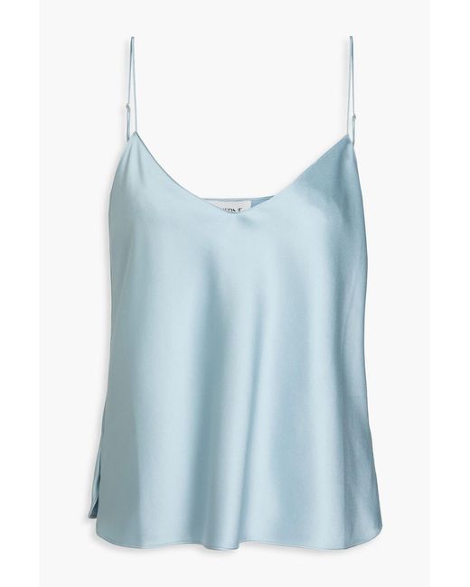 ÉTERNE Blue Mila Silk-Blend Satin Camisole