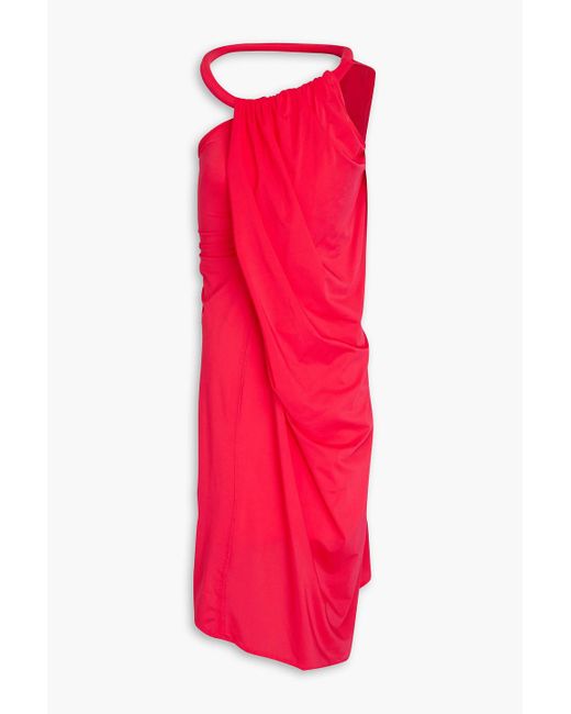 J.W. Anderson Pink Kleid aus stretch-jersey mit asymmetrischer schulterpartie