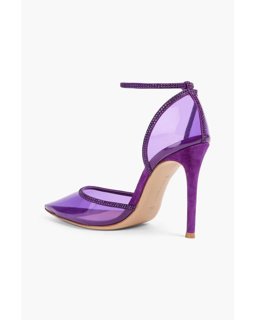 Gianvito Rossi Purple Crystal-embellished Pvc Pumps