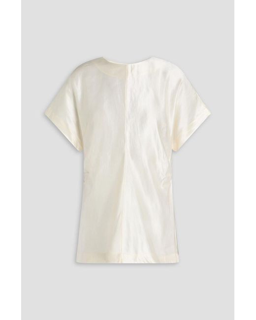 Loulou de Saison White Pero Linen And Silk-blend Top