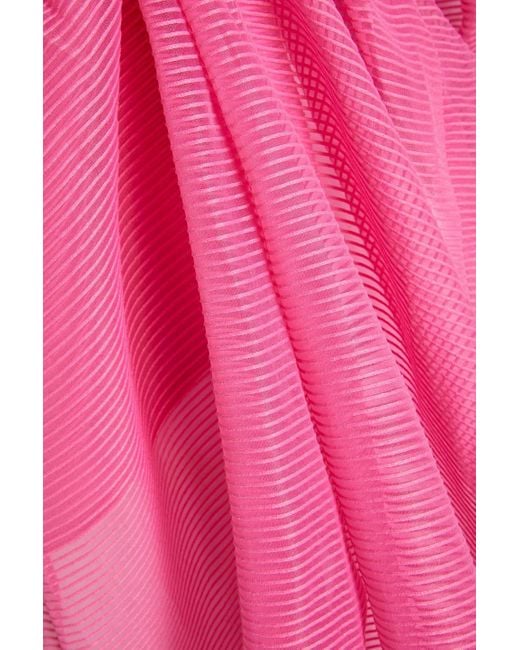 Stella Nova Pink Open-back Bow-embellished Organza Dress