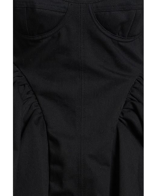 CECILIE BAHNSEN Black Ovid Denim Mini Dress