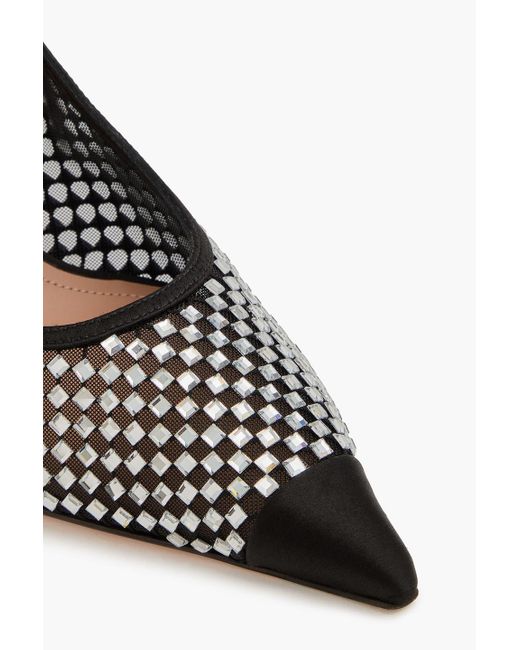 Malone Souliers Black Vesper 70 slingback-pumps aus mesh mit kristallverzierung