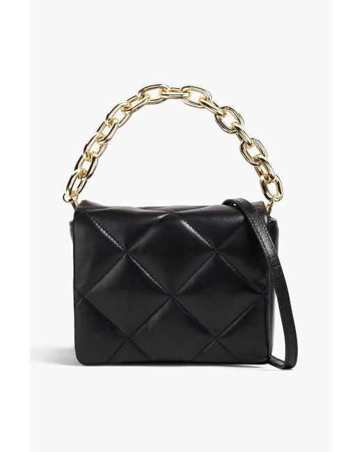 Stand Studio Black Hestia Quilted Leather Tote