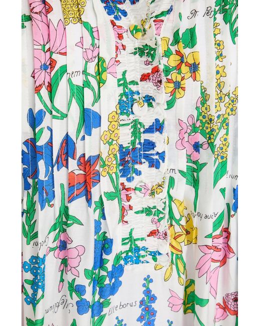 Diane von Furstenberg Blue Layla Floral-print Mousseline Maxi Dress