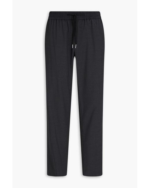 Sandro Black Tapered Wool-blend Crepe Drawstring Pants for men