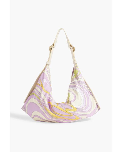 Emilio Pucci Pink Printed Satin-twill Shoulder Bag