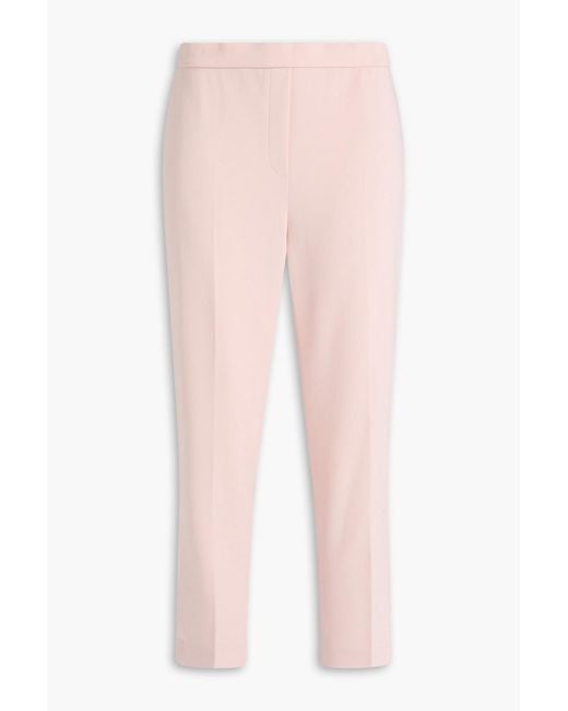 Theory Pink Treeca Cropped Crepe Tapered Pants