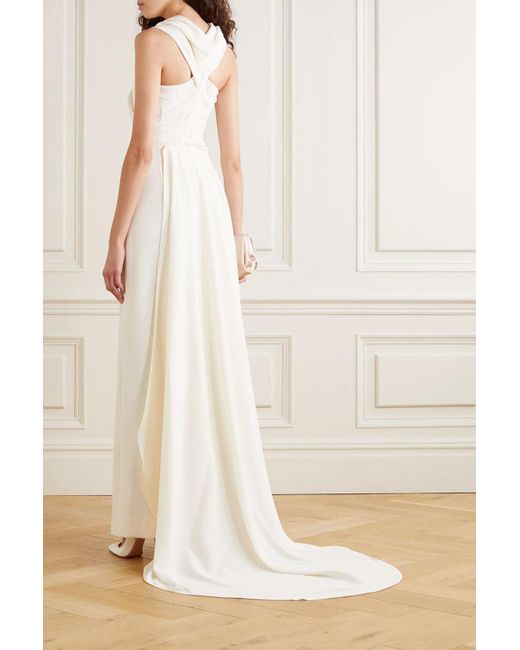 Talbot Runhof White Drapierter jumpsuit aus crêpe