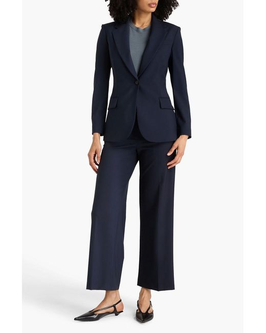 Theory Blue Wool-Blend Crepe Blazer