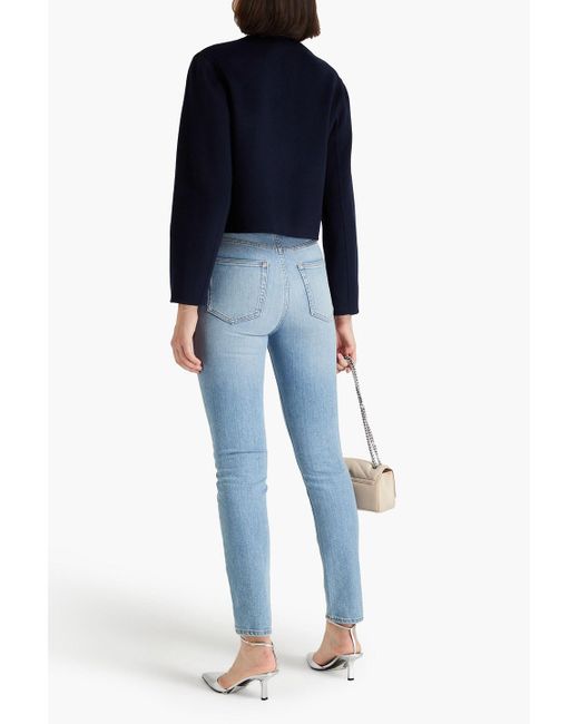 Maje Blue Wool-blend Felt Jacket