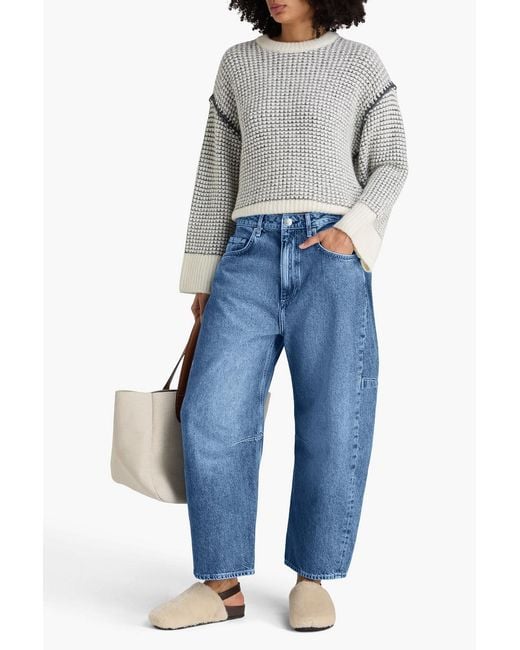 Rag & Bone Blue Charlie Ankle High-Rise Barrel-Leg Jeans