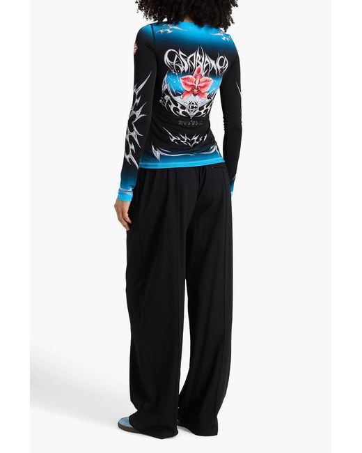 Casablanca Blue Printed Jersey Top