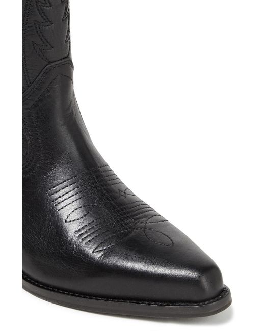 Ba&sh Cruz Embroidered Leather Boots in Black | Lyst