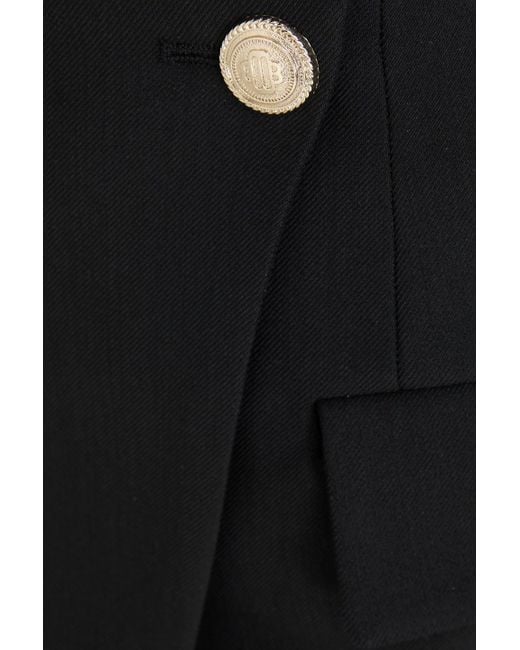 Maje Black Twill Mini Wrap Skirt