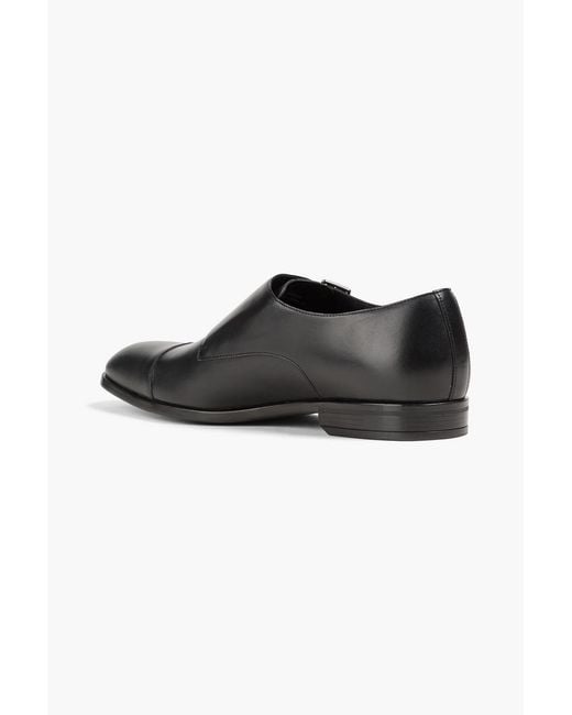 Bally Black Scardino Leather Monk-Strap Shoes for men