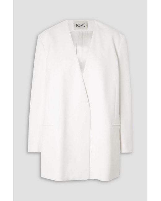 TOVE White Saunders Cotton-Blend Blazer