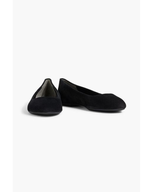 Stuart Weitzman Black Gabby Suede Ballet Flats