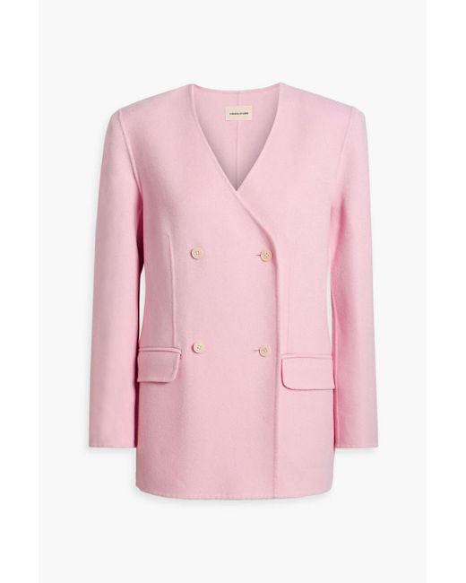 Loulou Studio Pink Movas Double-breasted Wool And Cashmere-blend Felt Jacket