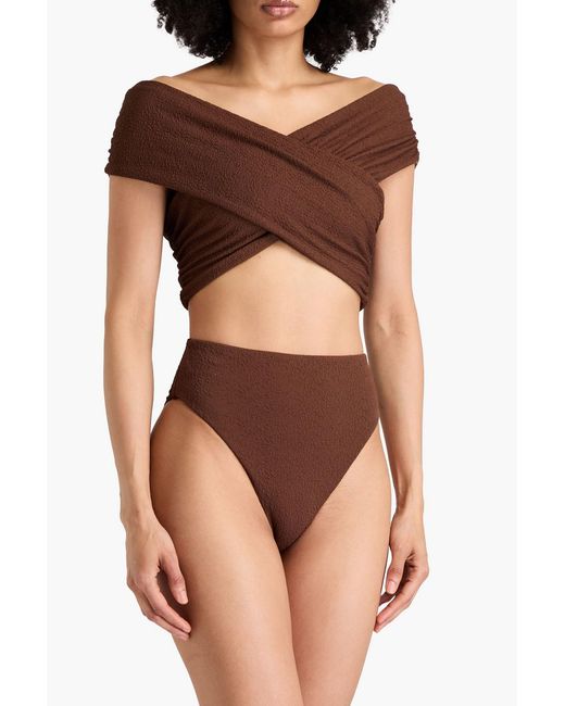 Mara Hoffman Brown Imina bikini-höschen aus stretch-matelassé