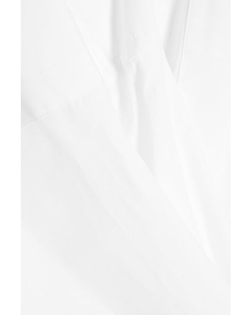 Valentino Garavani White Pussy-bow Cotton-poplin Shirt