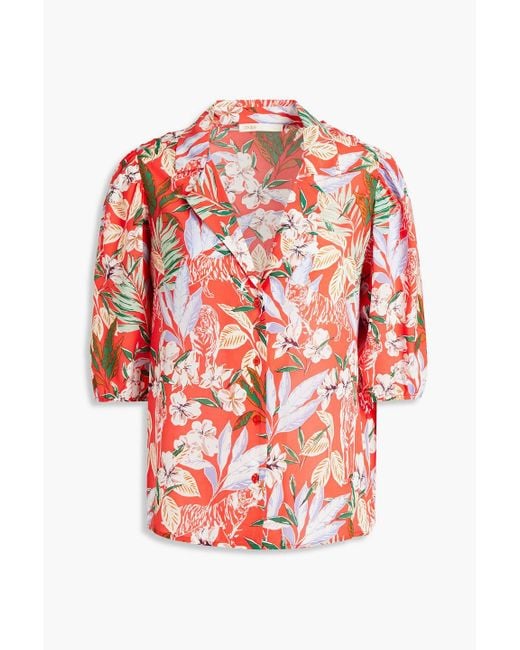 Maje Multicolor Civale Floral-print Woven Shirt