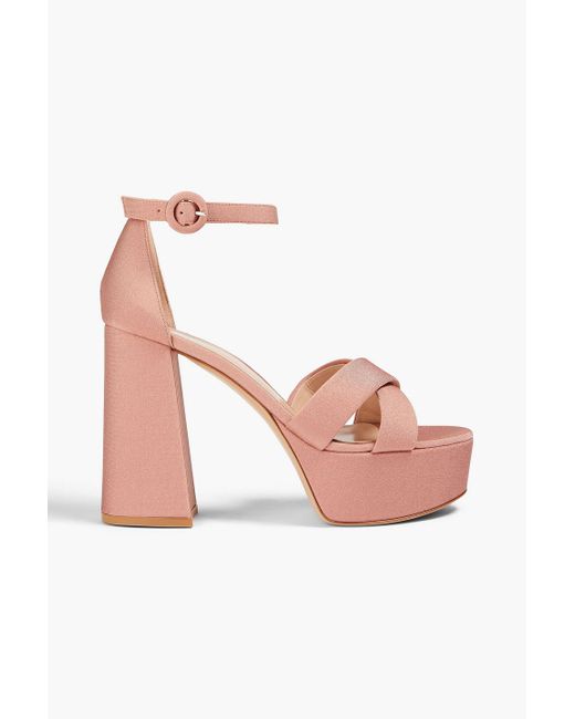 Gianvito Rossi Pink Sheridan Jersey Platform Sandals