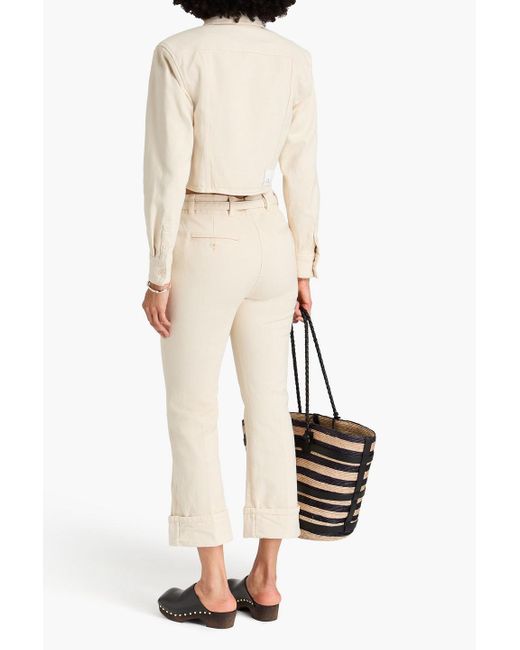 3.1 Phillip Lim Natural Hoch sitzende kick-flare-jeans mit gürtel