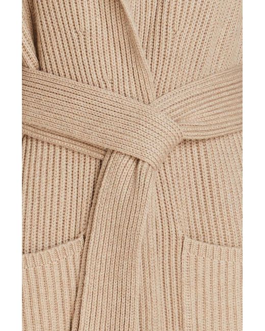 Joseph Natural Ribbed Cotton, Wool And Cashmere-blend Coat