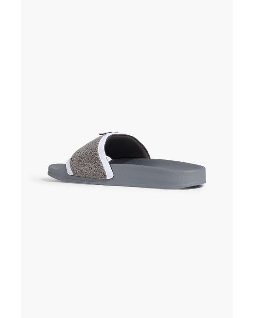 Thom Browne Gray Striped Terry Slides for men