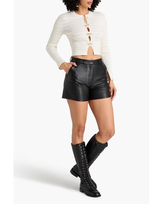 Claudie Pierlot Natural Ribbed-Knit Cardigan