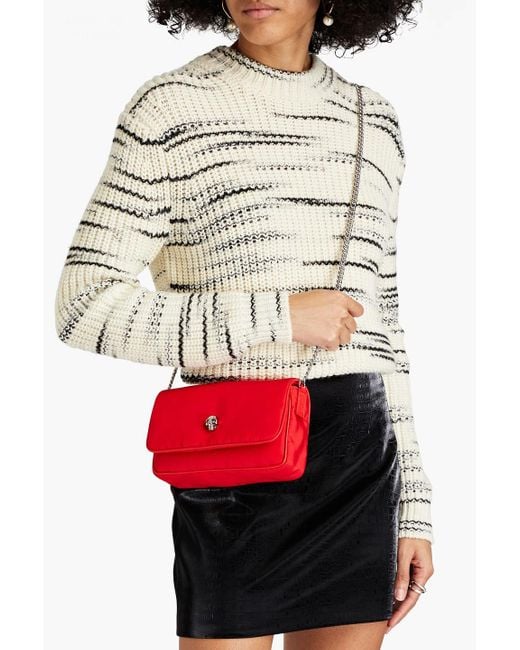 Alexander McQueen Red Skull Faille Cross-body Bag
