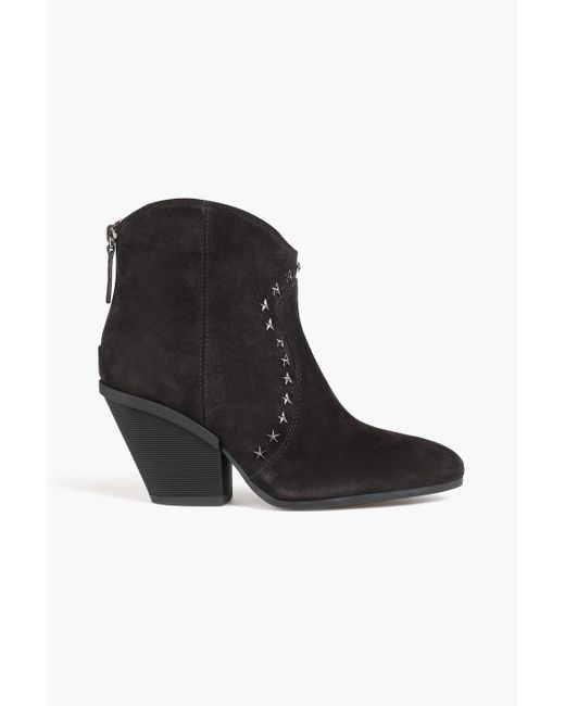 Hogan Black Studded Suede Ankle Boots