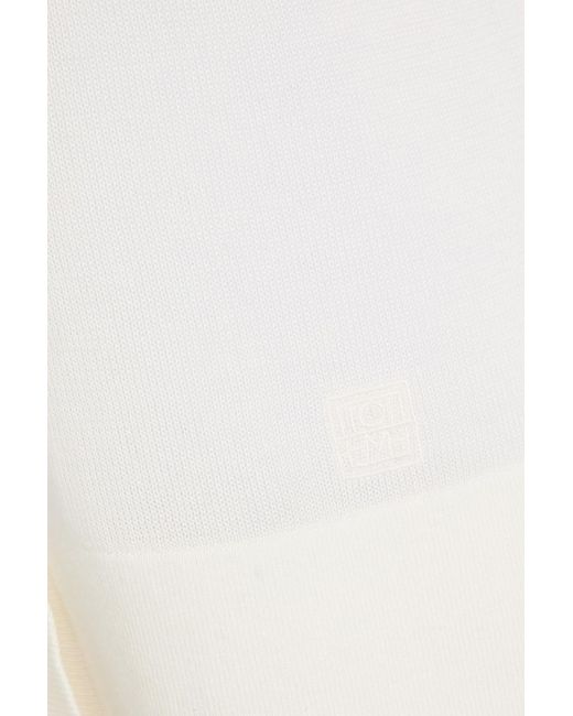 Totême White Lyocell-blend Cardigan