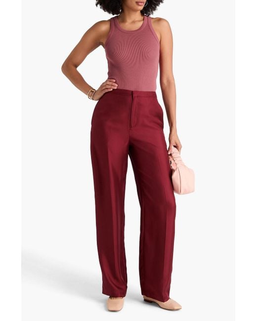 Vince Pink Ribbed Jersey Tank