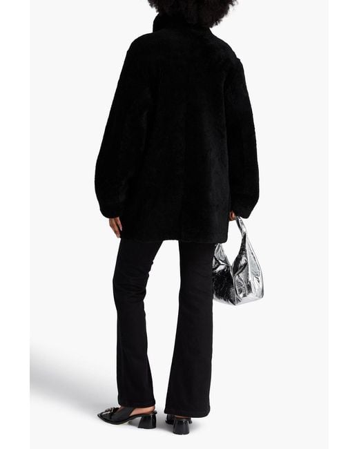Maje Black Reversible Shearling Jacket