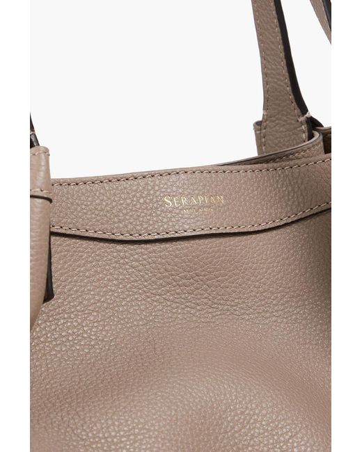 Serapian Natural Secret Pebbled-Leather Tote