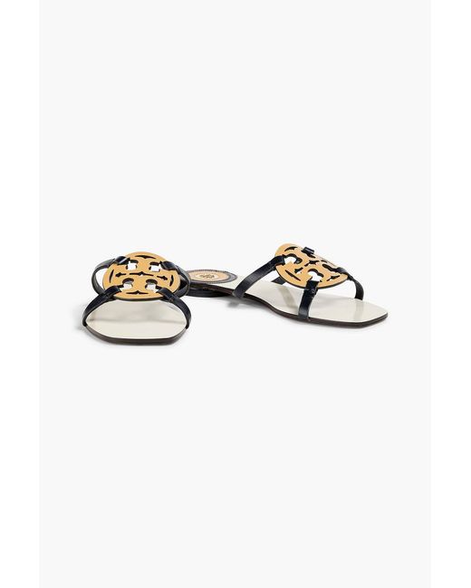 Tory Burch Blue Miller Embellished Leather Sandals