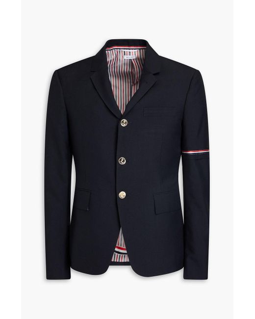 Thom Browne Blue Grain De Poudre Wool-blend Blazer for men